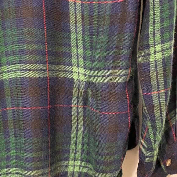 American Eagle Button-down Flannel Plaid - Blue/Green S - Picture 3 of 10